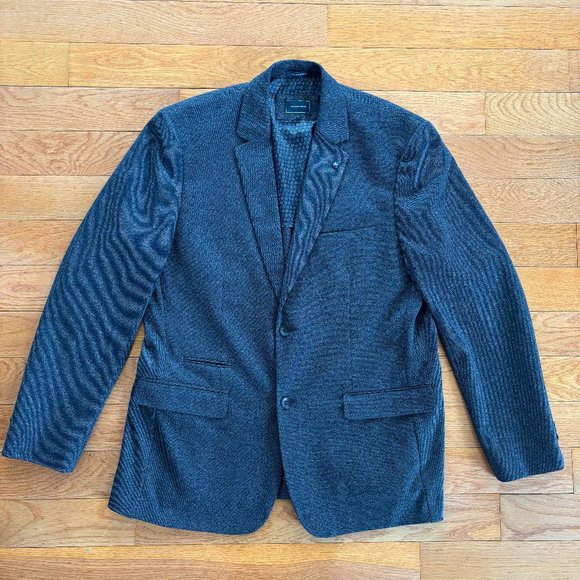 7 Diamonds Blazer Mens‎ XXL 44R Blue Textured Sport Coat 2 Button Stretch Casual - Picture 1 of 14